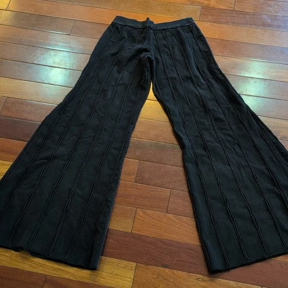 Om Gaia Tree Black Wide Leg Pants Size Medium - Picture 8 of 11